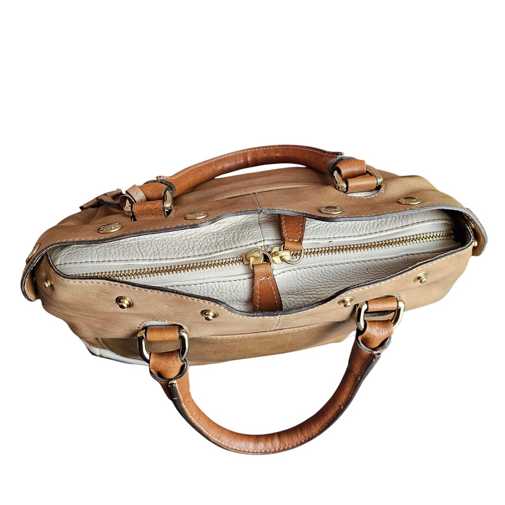 Furla Tri Color Leather Popper Colour Block Satchel - Picture 9 of 12
